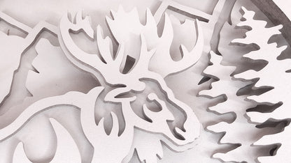 C123-Moose Layered Scroll Saw Pattern - Alex Fox Patterns