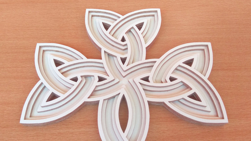 C124-Celtic Cross Layered Scroll Saw Pattern - Alex Fox Patterns