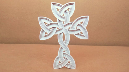 C124-Celtic Cross Layered Scroll Saw Pattern - Alex Fox Patterns