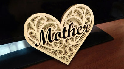 C127-Mother Day Layered Scroll Saw Pattern - Alex Fox Patterns