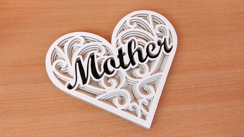 C127-Mother Day Layered Scroll Saw Pattern - Alex Fox Patterns