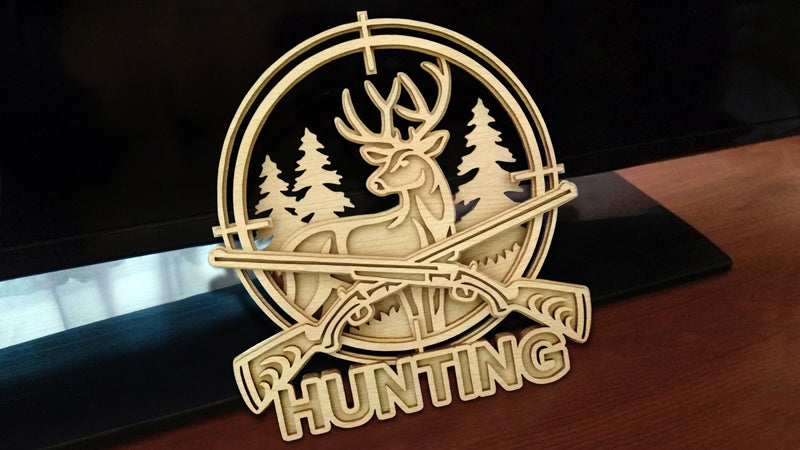 C129-Deer Hunting Layered Scroll Saw Pattern - Alex Fox Patterns