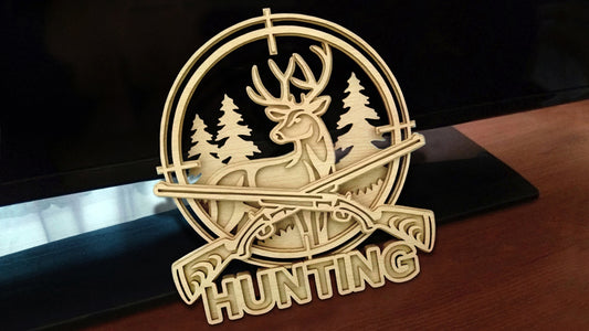 C129-Deer Hunting Layered Scroll Saw Pattern - Alex Fox Patterns