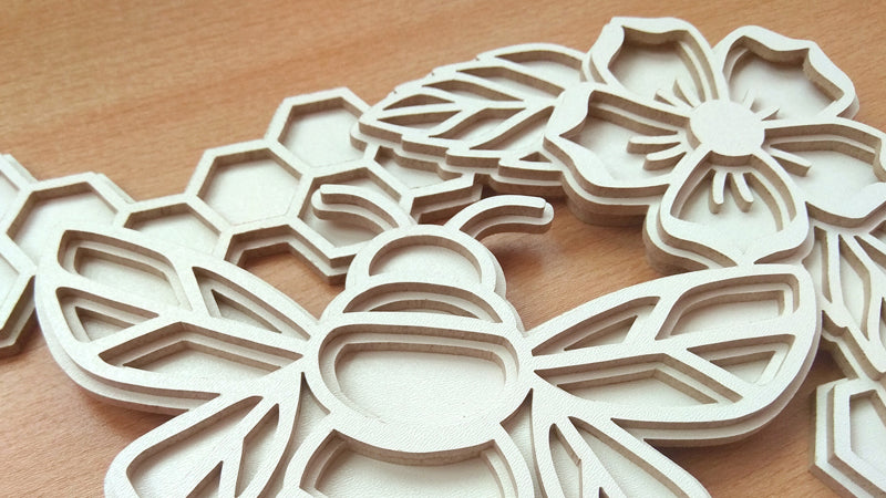 C118-Bee Layered Scroll Saw Pattern - Alex Fox Patterns