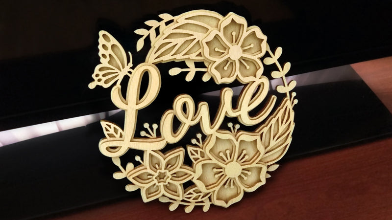 C130-Love Layered Scroll Saw Pattern - Alex Fox Patterns