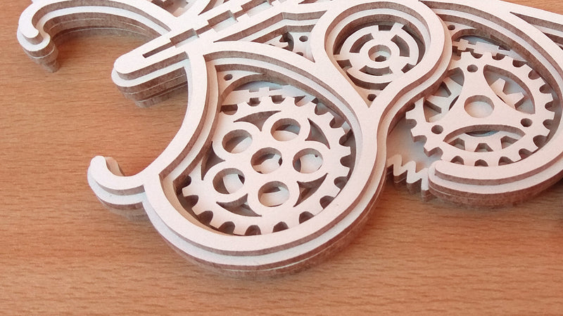 C131-Mechanical Butterfly Layered Scroll Saw Pattern - Alex Fox Patterns