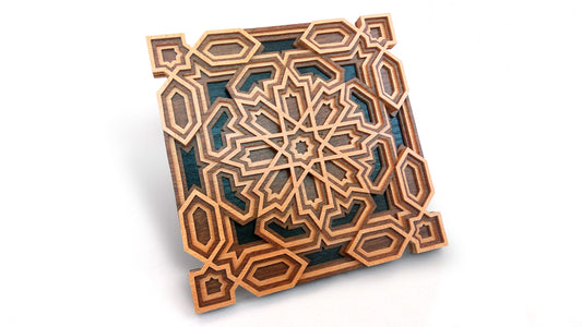 C132-Geometric Ornament Layered Scroll Saw Pattern - Alex Fox Patterns