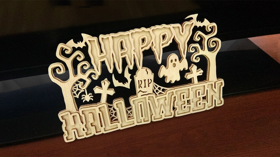 C133-Happy Halloween Layered Scroll Saw Pattern - Alex Fox Patterns