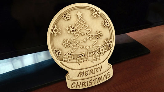 C135-Christmas Snowball Layered Scroll Saw Pattern - Alex Fox Patterns