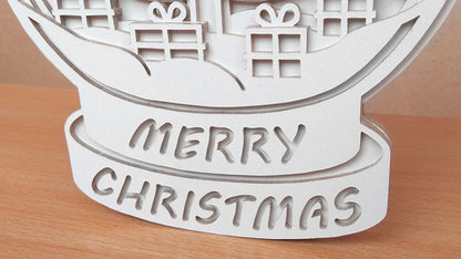 C135-Christmas Snowball Layered Scroll Saw Pattern - Alex Fox Patterns