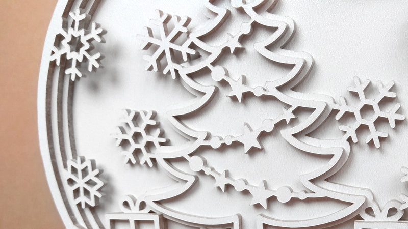 C135-Christmas Snowball Layered Scroll Saw Pattern - Alex Fox Patterns