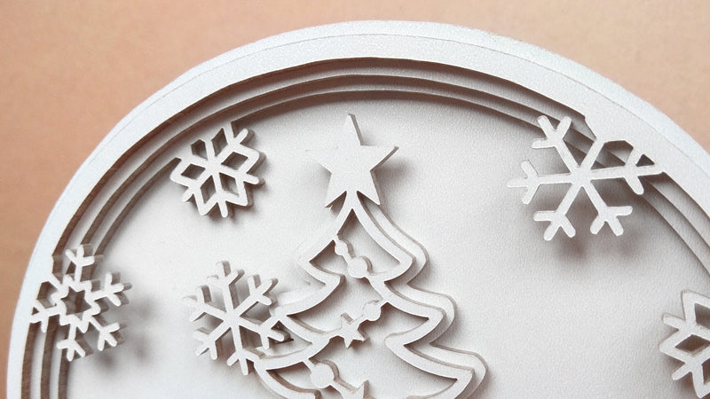 C135-Christmas Snowball Layered Scroll Saw Pattern - Alex Fox Patterns