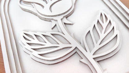 C136-Rose Layered Scroll Saw Pattern - Alex Fox Patterns