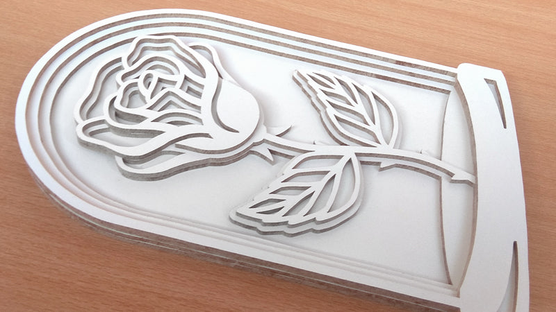 C136-Rose Layered Scroll Saw Pattern - Alex Fox Patterns