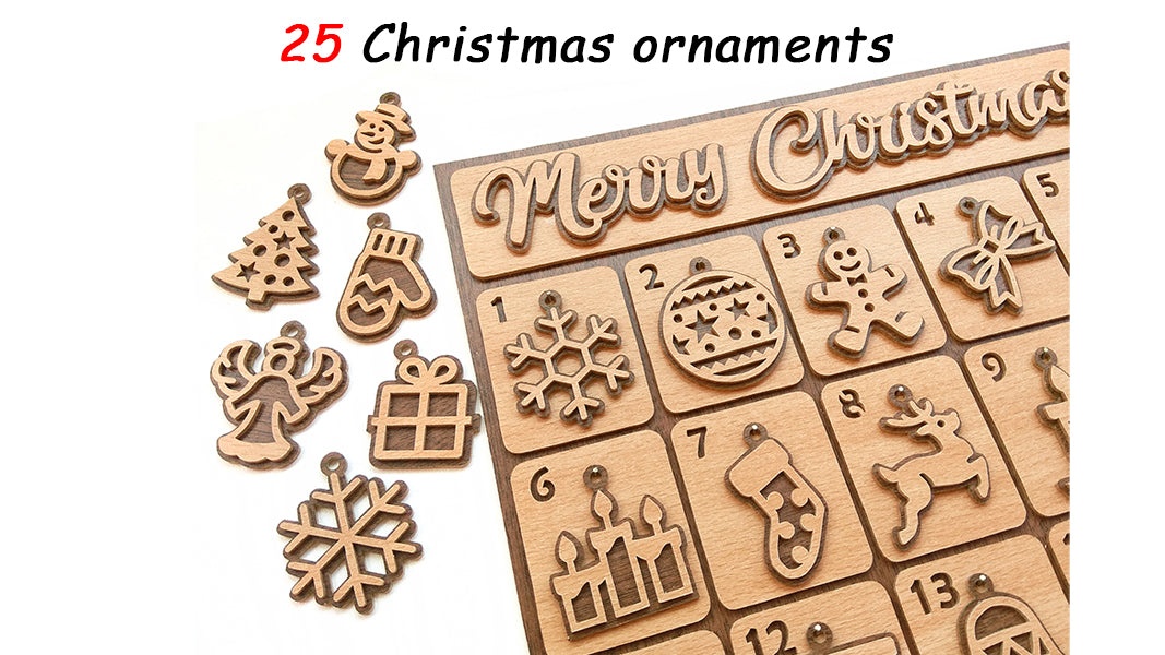 C137-Christmas Calendar Layered Scroll Saw Pattern - Alex Fox Patterns