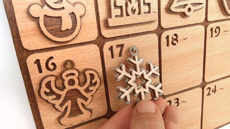 C137-Christmas Calendar Layered Scroll Saw Pattern - Alex Fox Patterns
