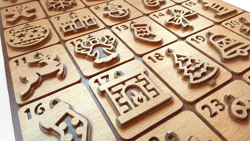 C137-Christmas Calendar Layered Scroll Saw Pattern - Alex Fox Patterns