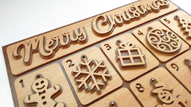 C137-Christmas Calendar Layered Scroll Saw Pattern - Alex Fox Patterns