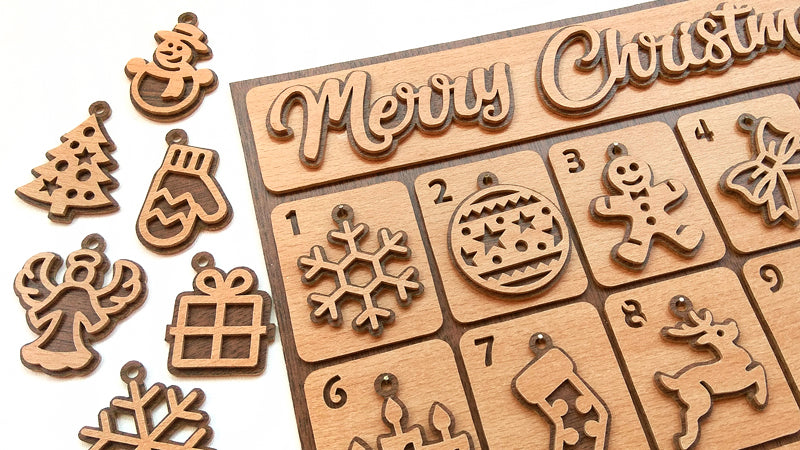 C137-Christmas Calendar Layered Scroll Saw Pattern - Alex Fox Patterns