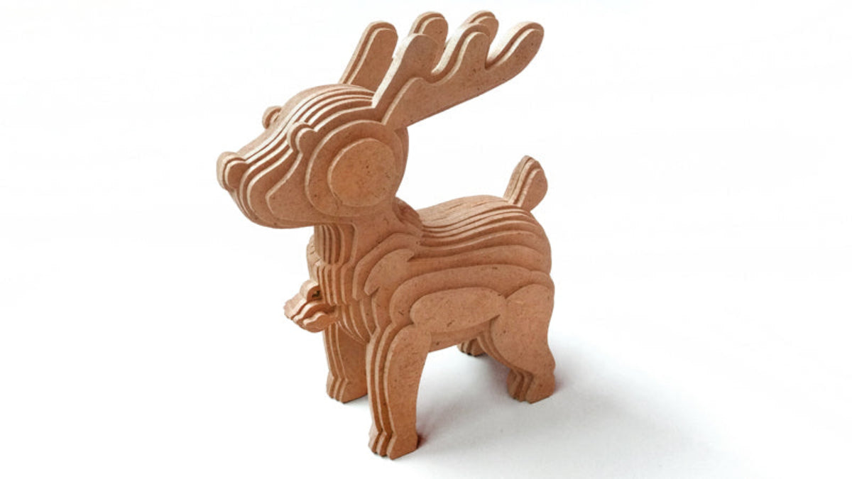 C139-Christmas Deer Scroll Saw Pattern - Alex Fox Patterns