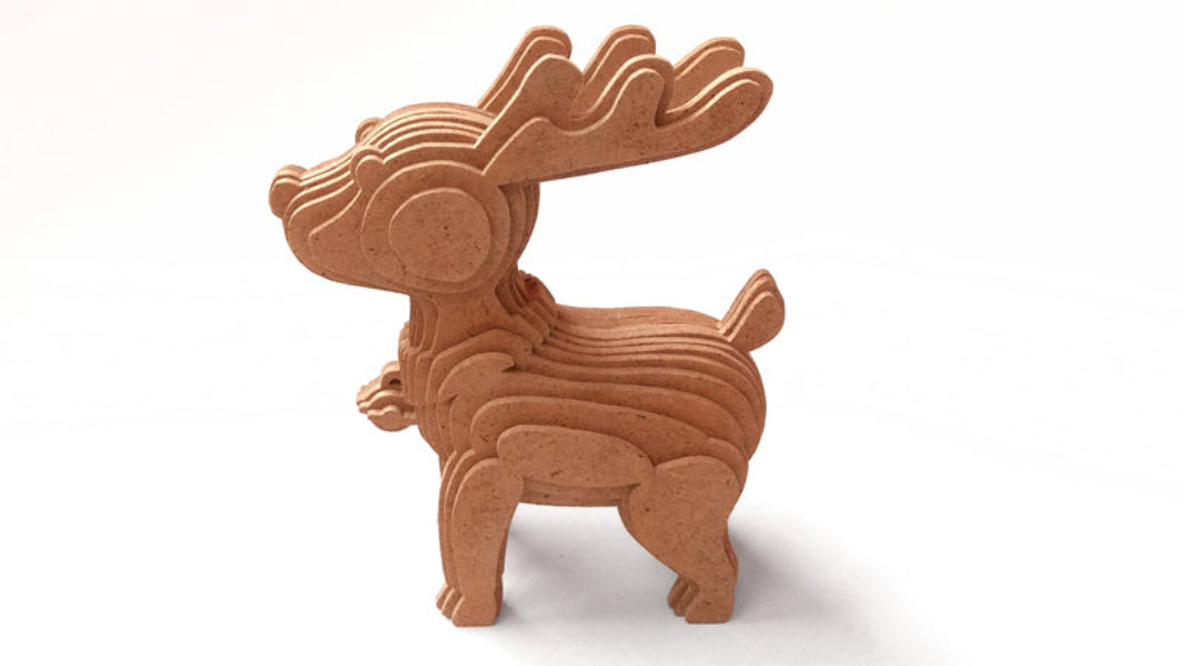 C139-Christmas Deer Scroll Saw Pattern - Alex Fox Patterns