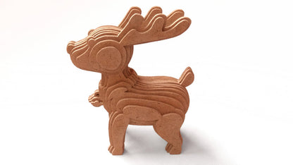 C139-Christmas Deer Scroll Saw Pattern - Alex Fox Patterns