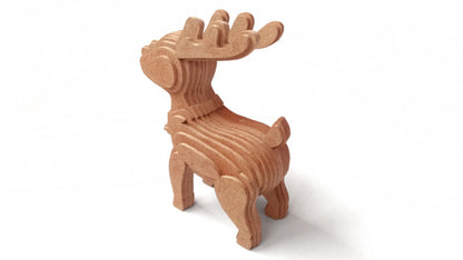 C139-Christmas Deer Scroll Saw Pattern - Alex Fox Patterns