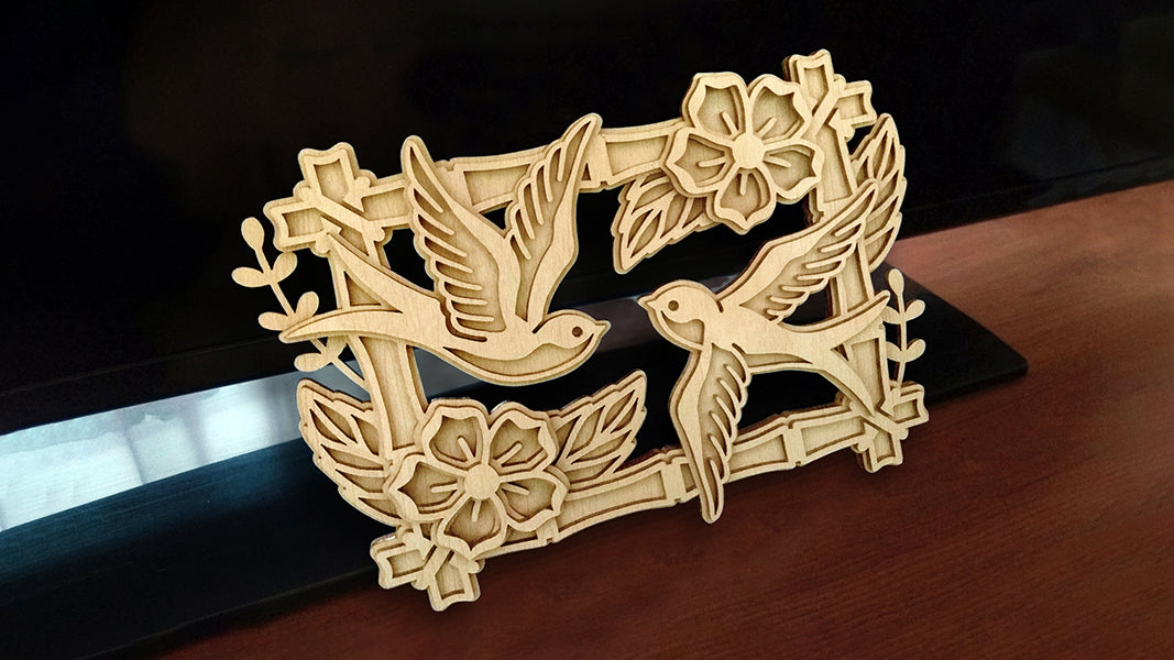 C140-Swallows Layered Scroll Saw Pattern - Alex Fox Patterns