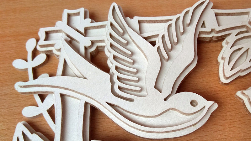 C140-Swallows Layered Scroll Saw Pattern - Alex Fox Patterns