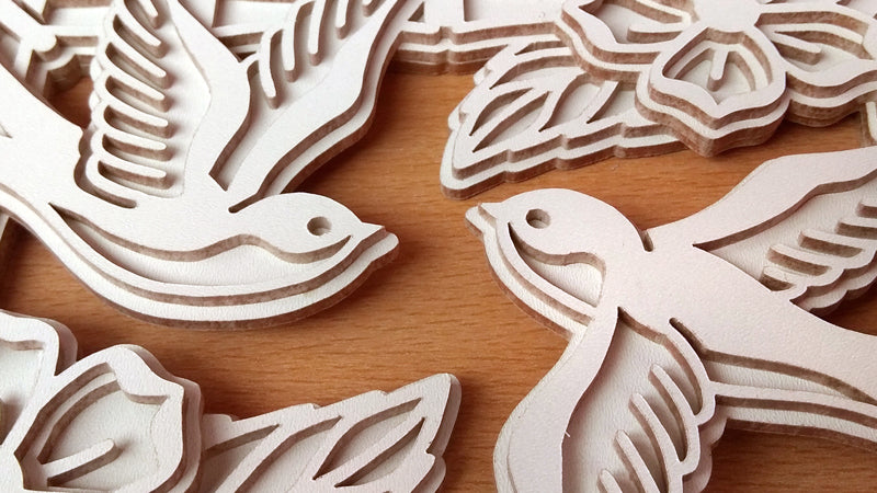 C140-Swallows Layered Scroll Saw Pattern - Alex Fox Patterns