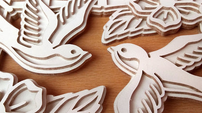 C140-Swallows Layered Scroll Saw Pattern - Alex Fox Patterns