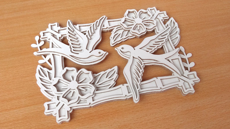 C140-Swallows Layered Scroll Saw Pattern - Alex Fox Patterns