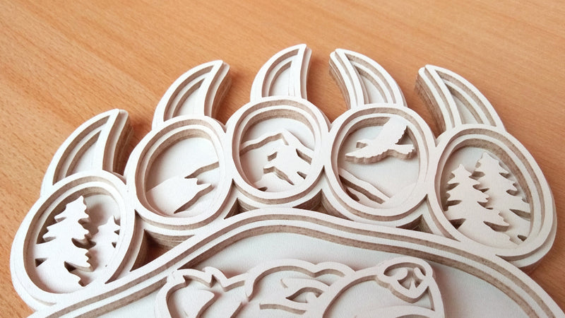 C142-Bear Layered Scroll Saw Pattern - Alex Fox Patterns