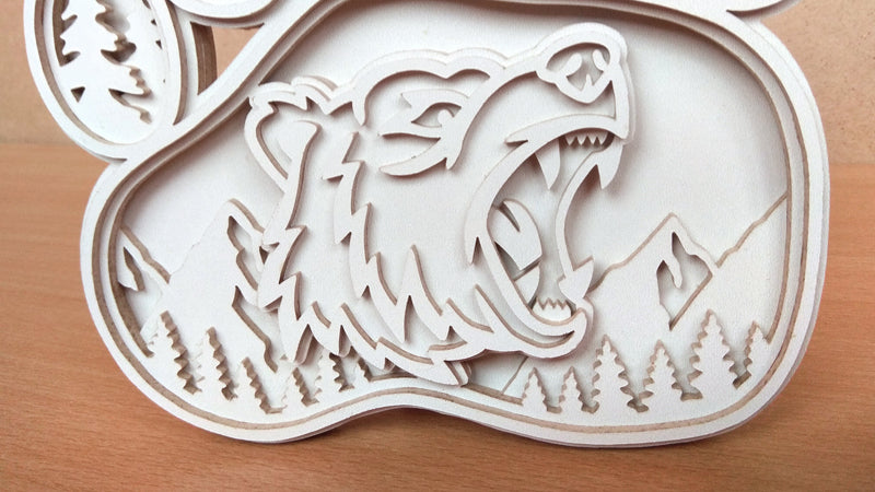 C142-Bear Layered Scroll Saw Pattern - Alex Fox Patterns