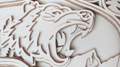 C142-Bear Layered Shadowbox Scroll Saw Pattern - Alex Fox Patterns