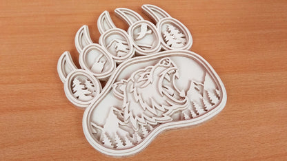 C142-Bear Paw Layered Scroll Saw Pattern - Alex Fox Patterns