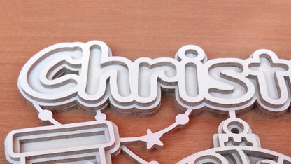 C143-Christmas Joy Layered Scroll Saw Pattern - Alex Fox Patterns