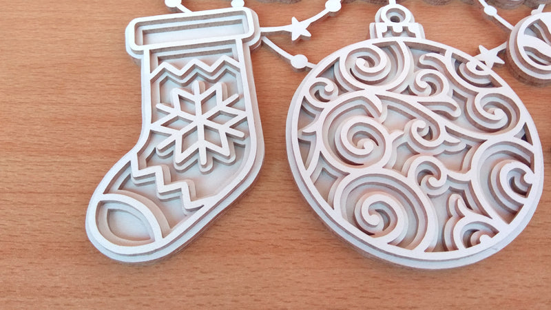 C143-Christmas Joy Layered Scroll Saw Pattern - Alex Fox Patterns