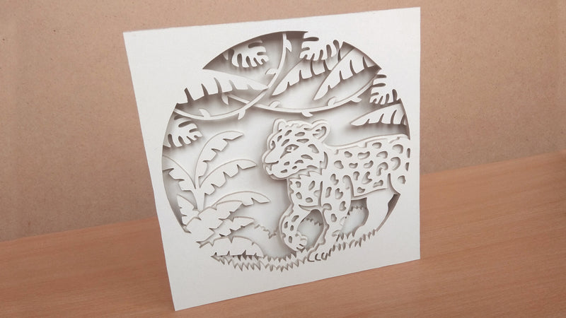 C144-Jaguar Shadowbox Layered Scroll Saw Pattern - Alex Fox Patterns