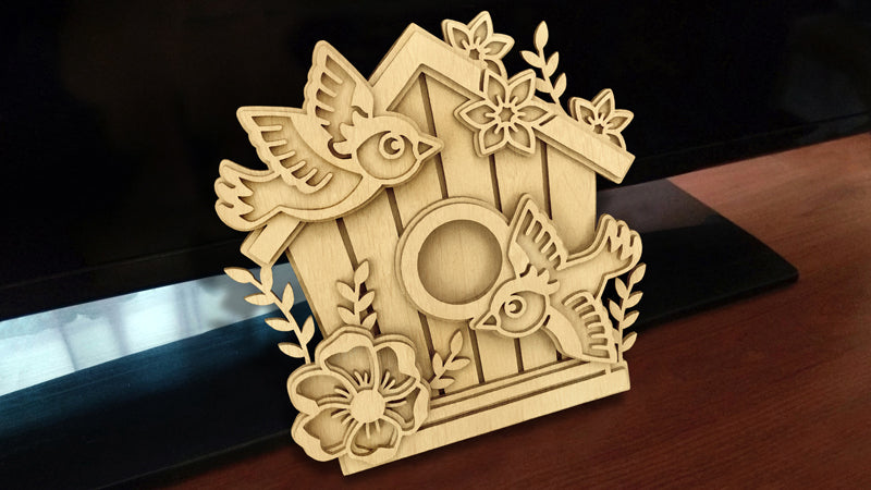 C149-Birdhouse Layered Scroll Saw Pattern - Alex Fox Patterns