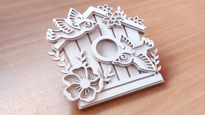 C149-Birdhouse Layered Scroll Saw Pattern - Alex Fox Patterns