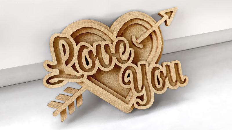 C151-Love You Layered Scroll Saw Pattern - Alex Fox Patterns