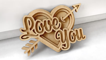 C151-Love You Layered Scroll Saw Pattern - Alex Fox Patterns