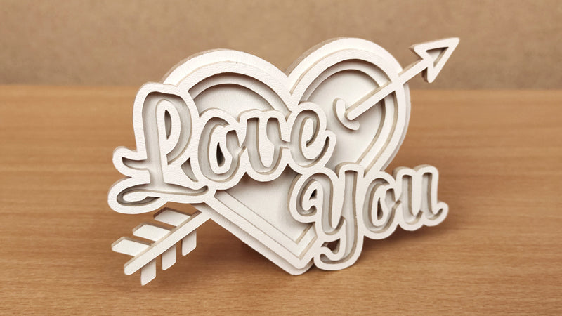 C151-Love You Romantic Layered Scroll Saw Pattern - Alex Fox Patterns