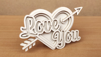 C151-Love You Romantic Layered Scroll Saw Pattern - Alex Fox Patterns
