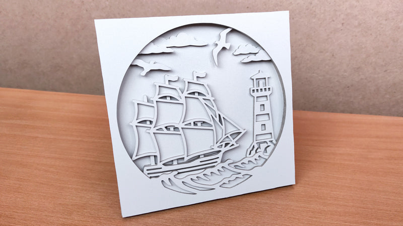 C153-Ship Layered Scroll Saw Pattern - Alex Fox Patterns