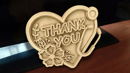C154-Heart Medic Layered Scroll Saw Pattern - Alex Fox Patterns