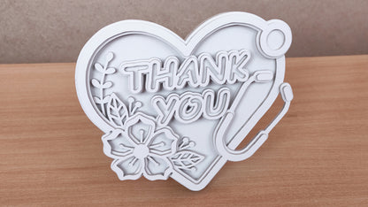 C154-Thank You Medic Layered Scroll Saw Pattern - Alex Fox Patterns