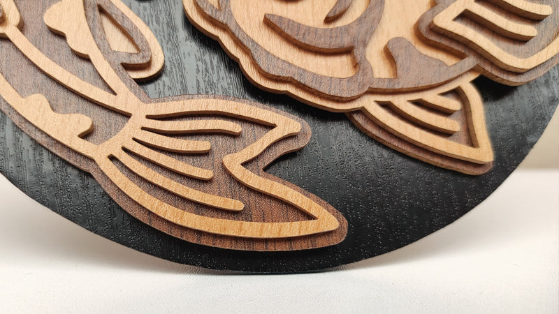 C156-Koi Fish Layered Scroll Saw Pattern - Alex Fox Patterns