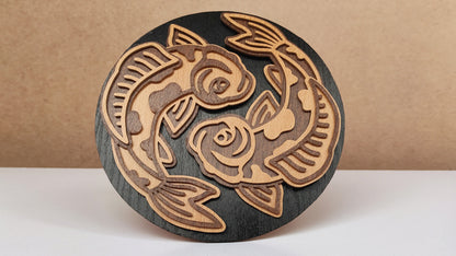 C156-Koi Fish Yin Yang Scroll Saw Pattern - Alex Fox Pattern